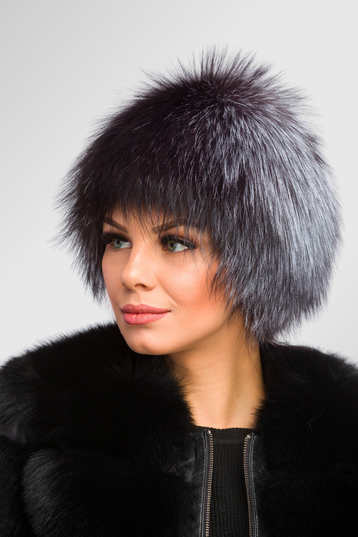 Fes din Blană Naturală de Vulpe Argintie, Femei, Grey Frost 84