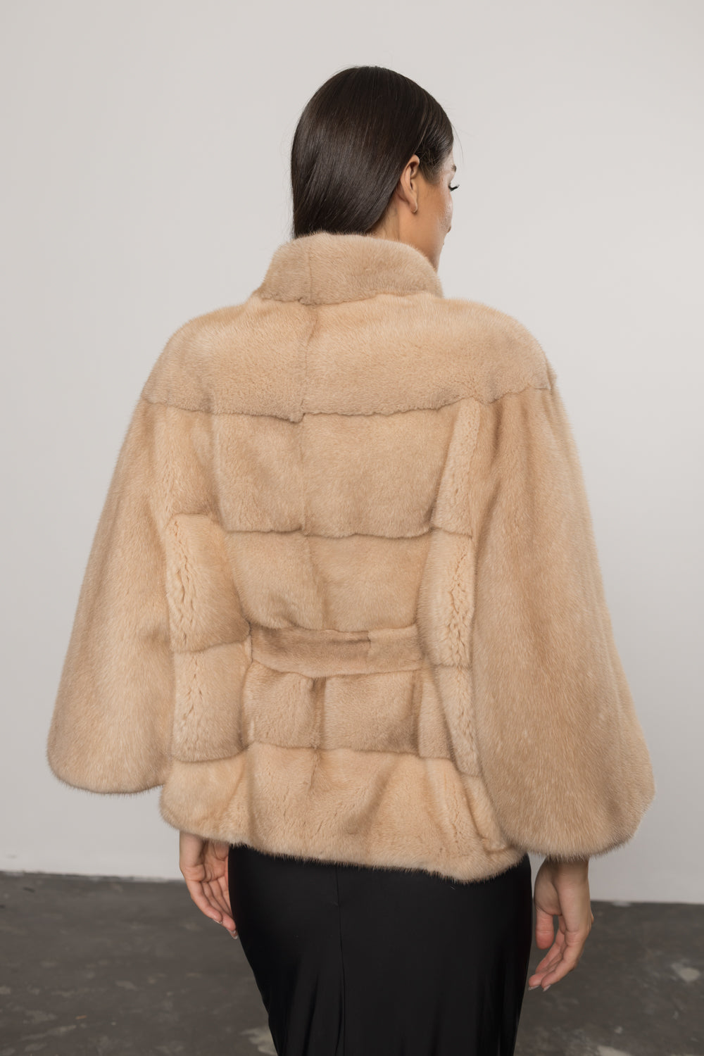 Natural Mink Fur Coat, with Cord, Women, Pearl 405