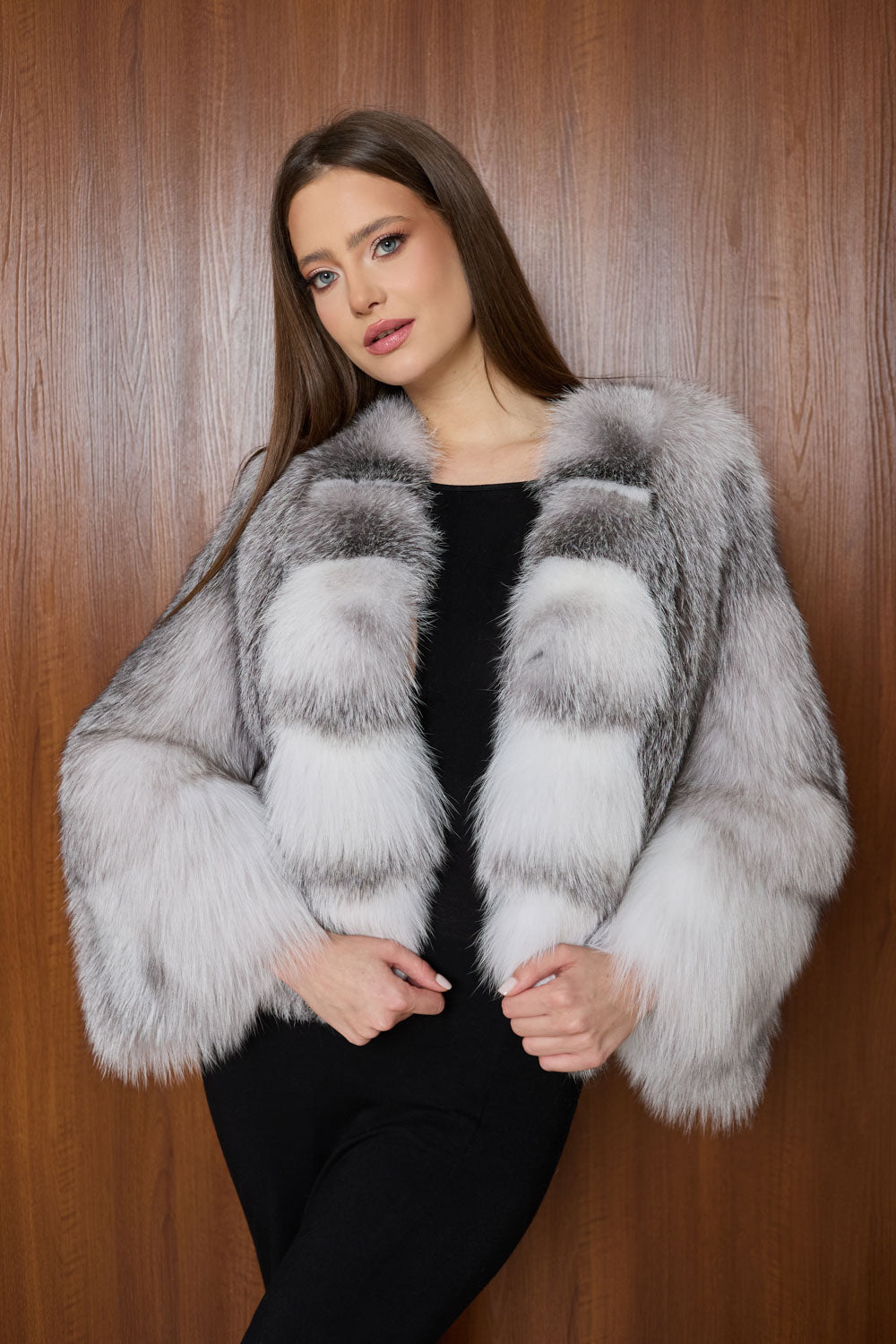 Mareus silver natural fur coat