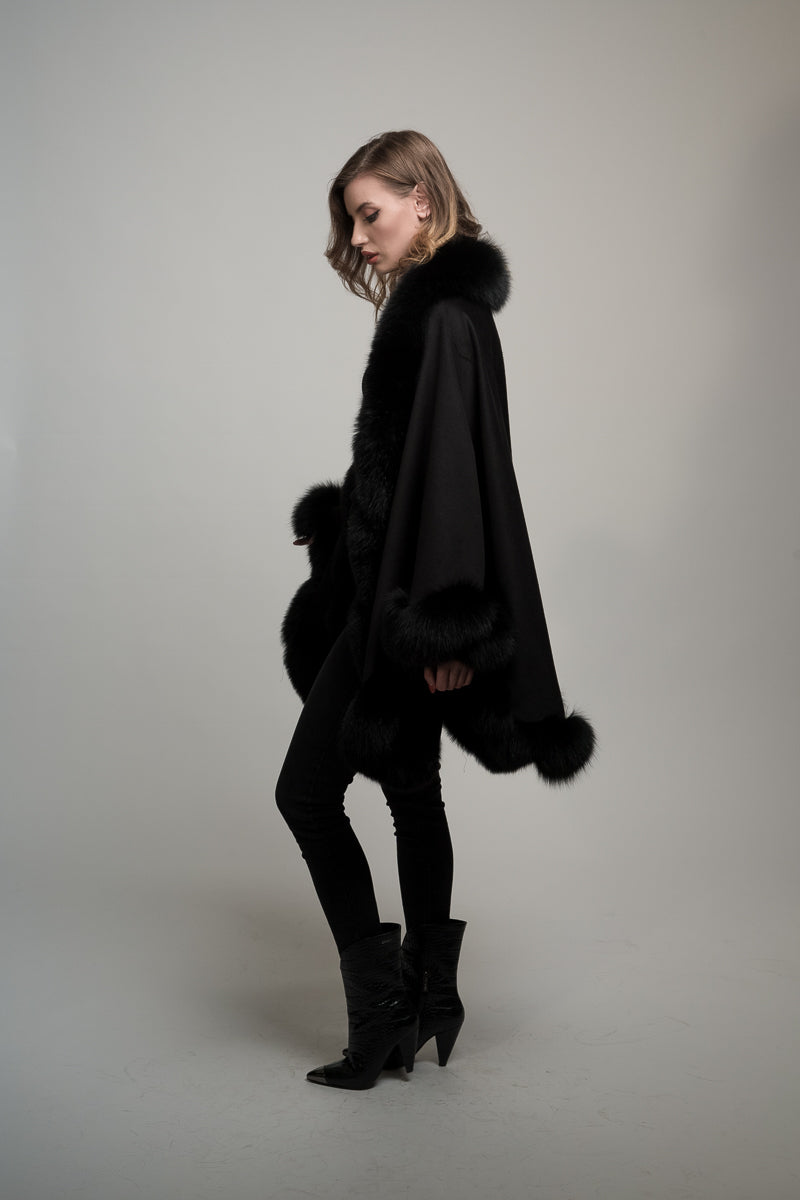 cashmere and fox cape