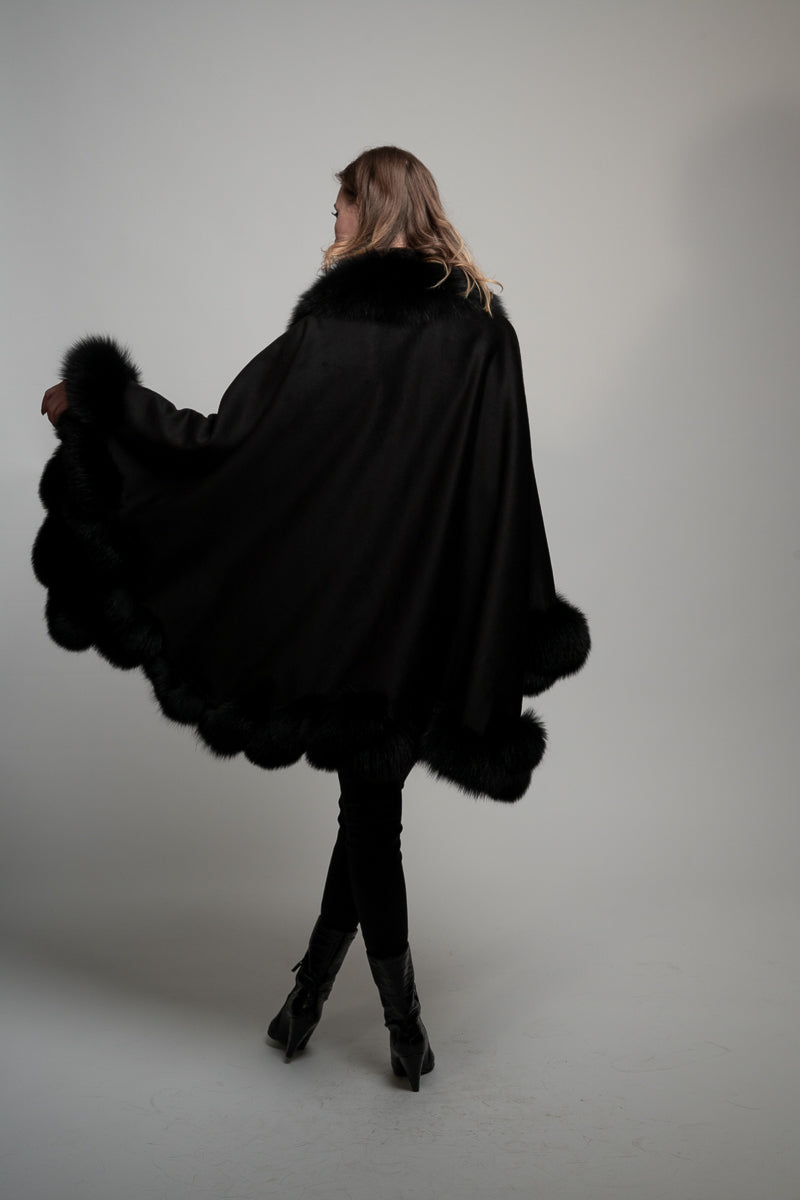 cashmere and fox cape