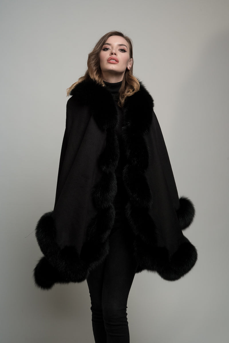 cashmere and fox cape
