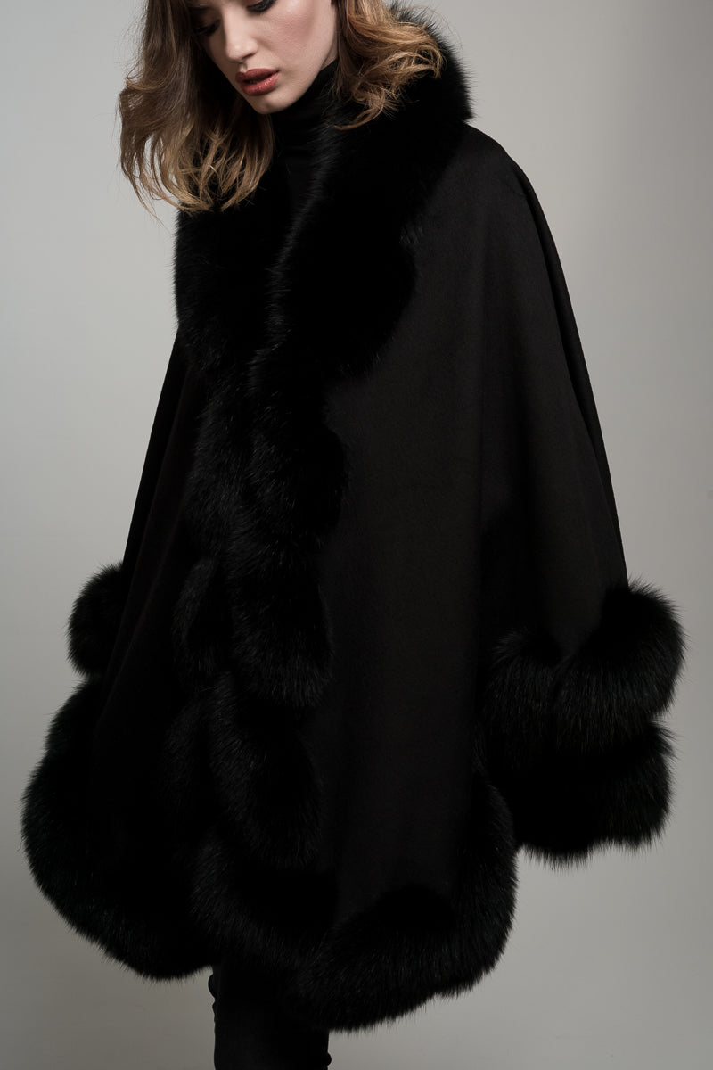 cashmere and fox cape