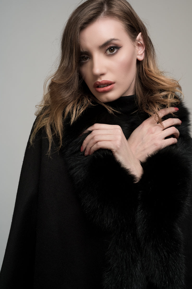 cashmere and fox cape