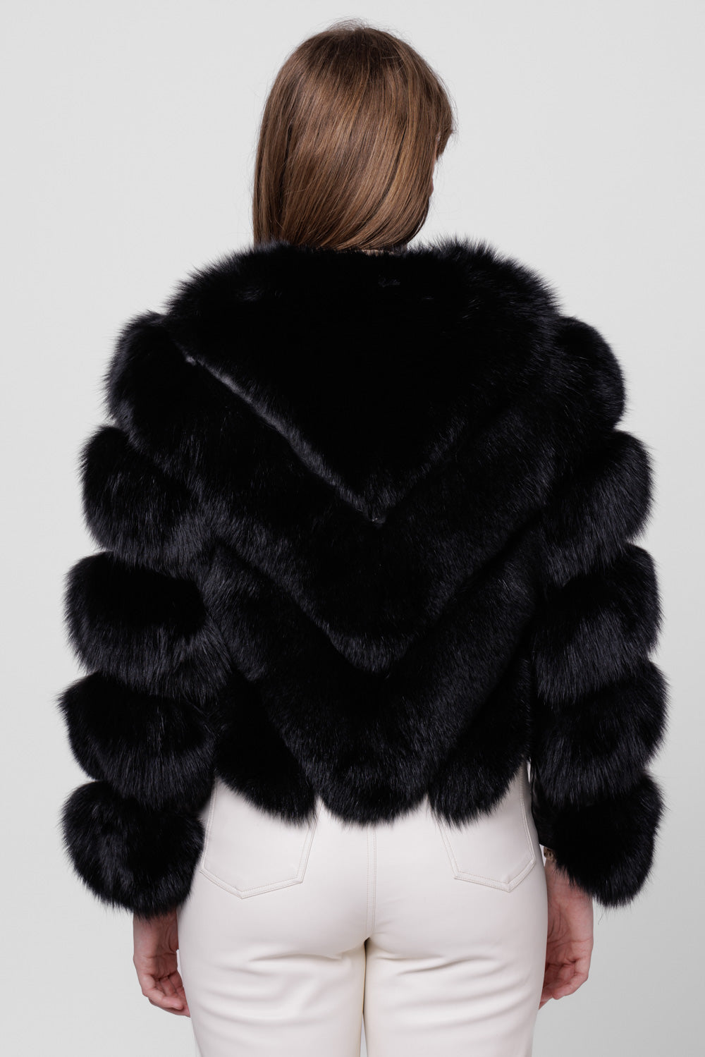 Manteau en fourrure naturelle de renard, modèle en V, transformable, femmes, Zibeline 276