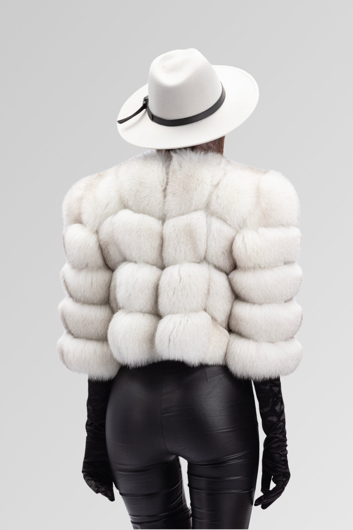 Cappotto in pelliccia naturale di volpe artica, corto, donna, naturale 247