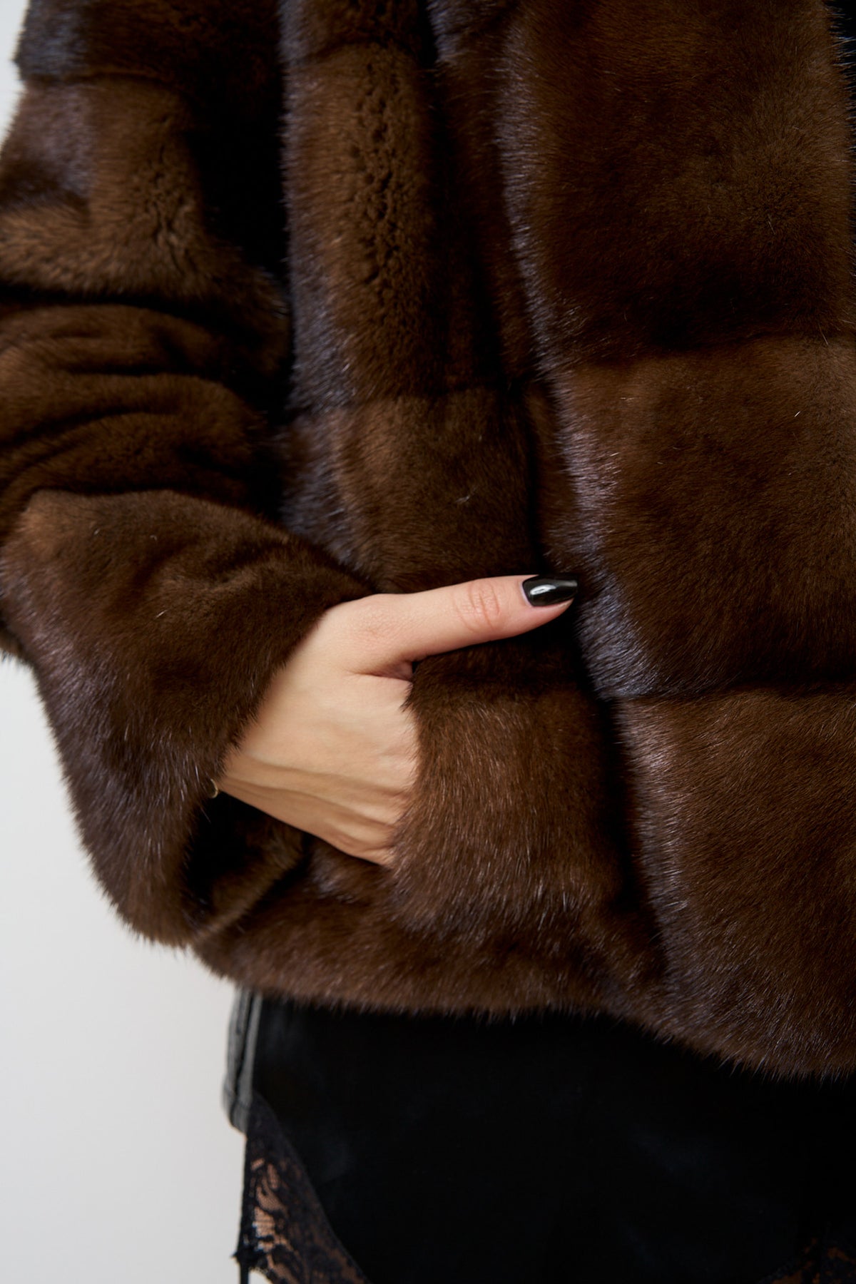 Natural Mink Fur Coat, Women, Brown, Mareus